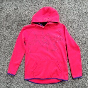 Girls Pink Under Armour Hoodie  YXL